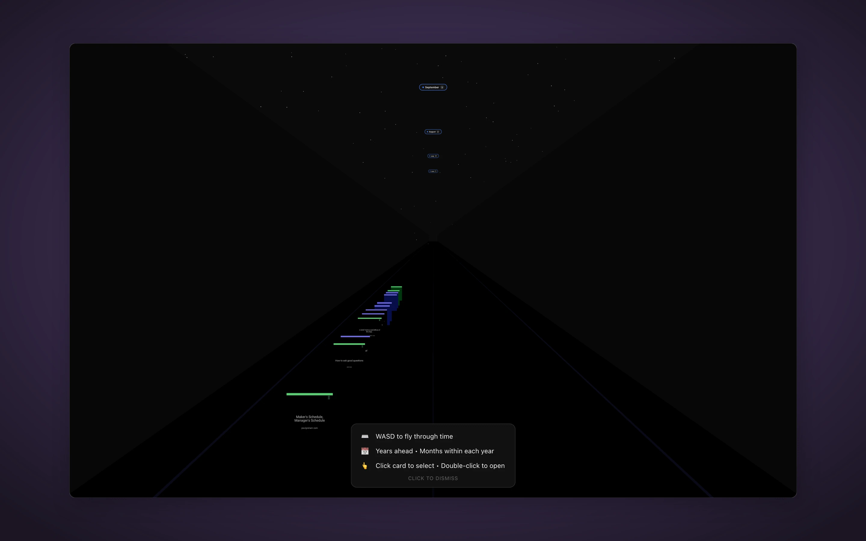 Inspiration Engine swipe carousel with a single article card front and center